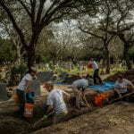 Texas State students conducting exhumations at Sacred Heart Burial Park