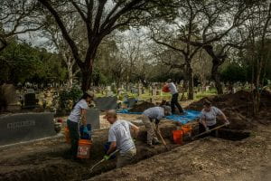 Texas State students conducting exhumations at Sacred Heart Burial Park